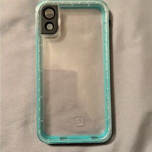 Clear Teal Phone Case (Front and Back Frame)
